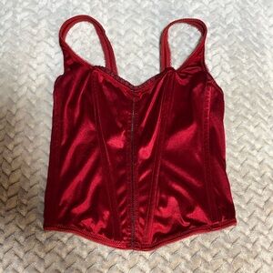 Red Satin Corset Top